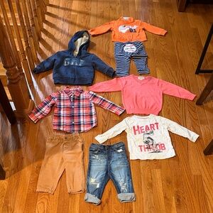 18M Toddler Boy Bundle– Gap Hoodie, Baseball set, Pants & Shirts (8 total pieces